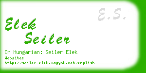 elek seiler business card